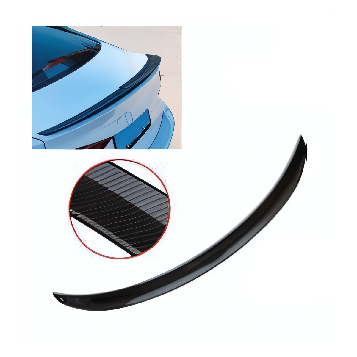 Alerón Trasero Universal Fibra de carbono Brillante