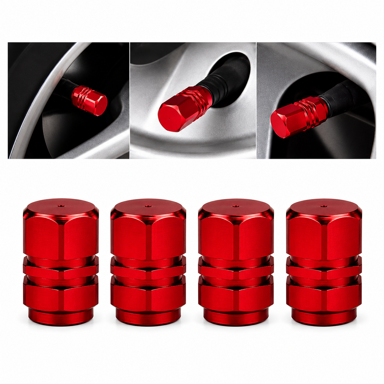 tapa valvula set 4 Rojo