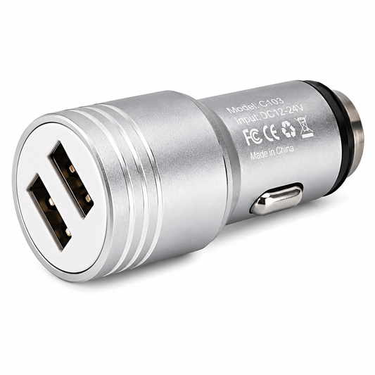 Cargador con 2 Puertos USB Plata
