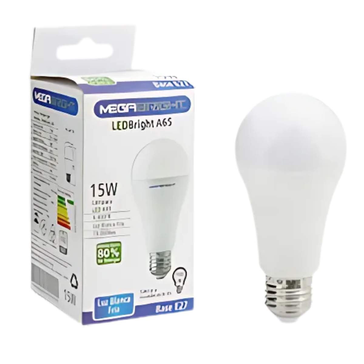 Ampolleta LED A65 Clásica 15W/6400K E-27 Megabright