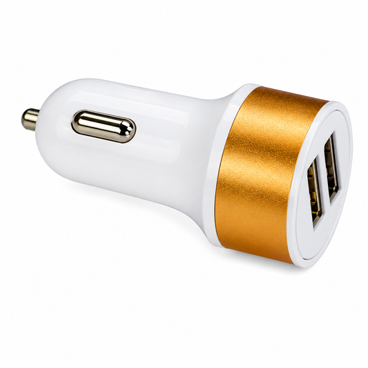 Cargador con 2 Puertos USB BLANCO-DORADO