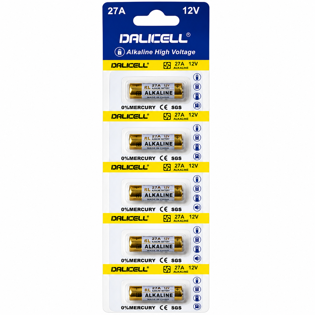 Set 5 Pilas Alcalina Dalicell 27A 12V
