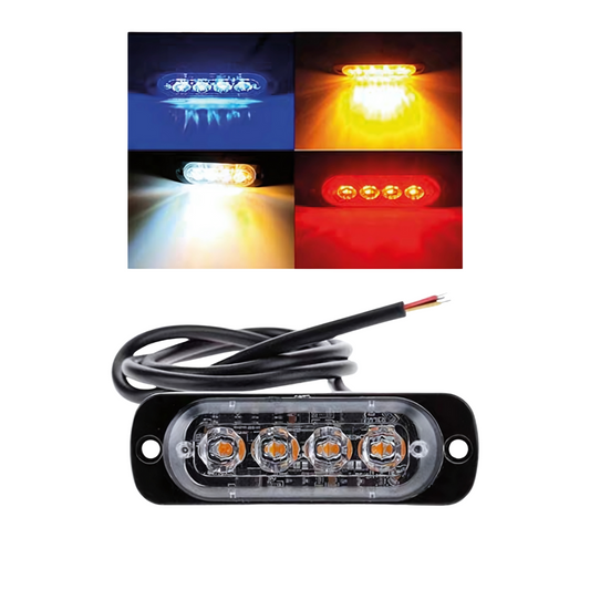 Luz Strobo 4 LEDs Ambar