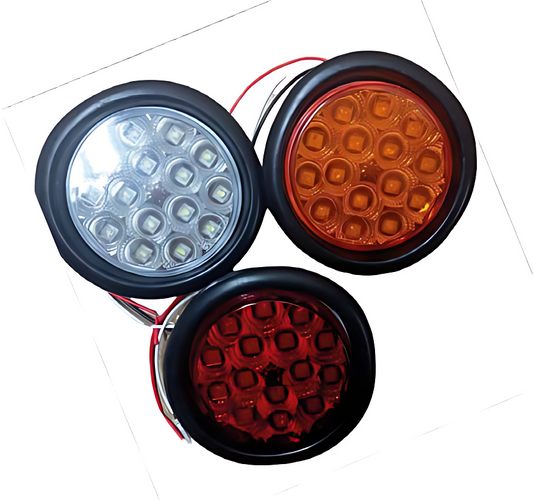 Luces Traseras Redondas 15 Leds Color Ámbar