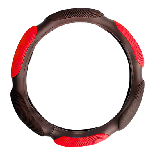 Cubre volante acolchado CAMION 45CM NEGRO/ROJO