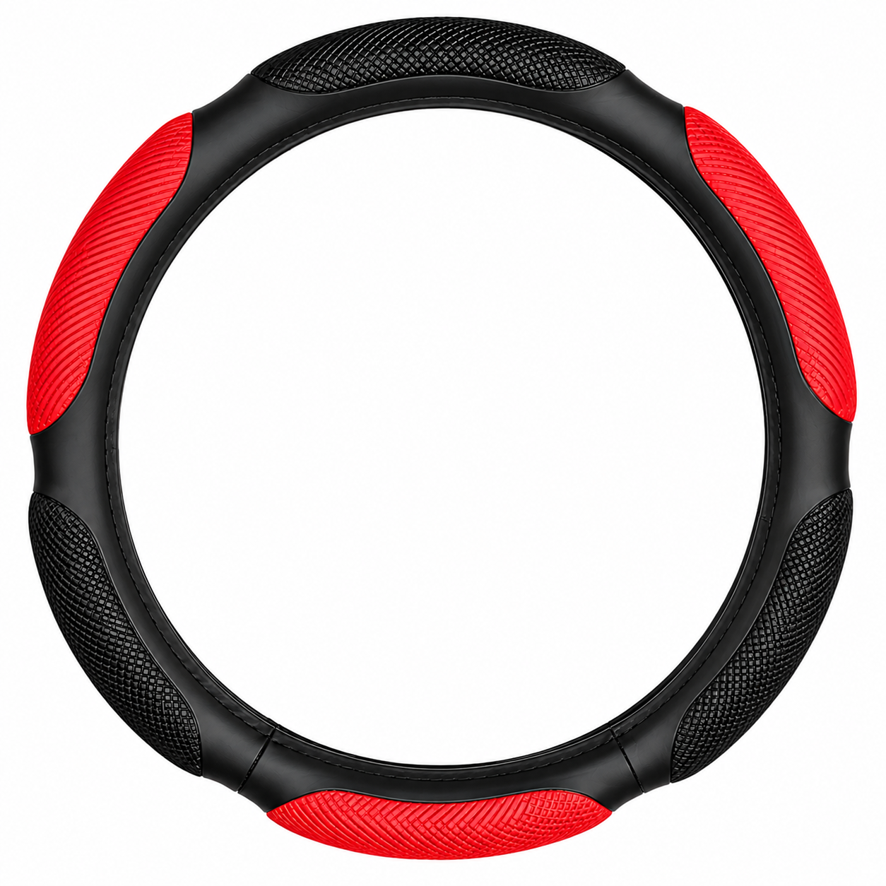 Cubre volante acolchado CAMION 45CM NEGRO/ROJO
