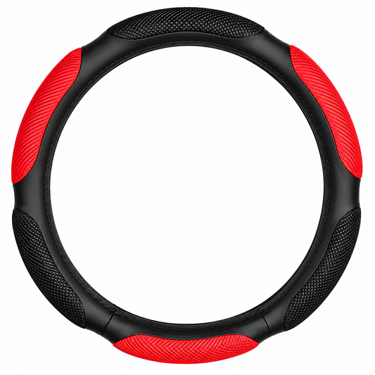 Cubre volante acolchado CAMION 45CM NEGRO/ROJO