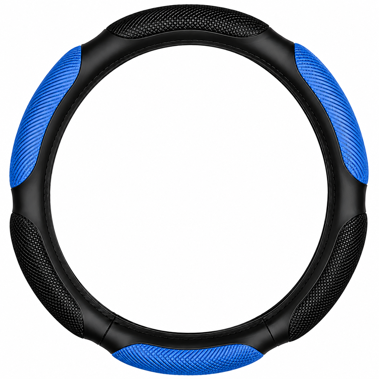 Cubre volante acolchado CAMION 45CM NEGRO/AZUL