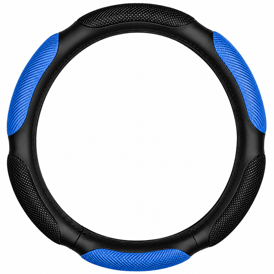 Cubre volante acolchado CAMION 45CM NEGRO/AZUL