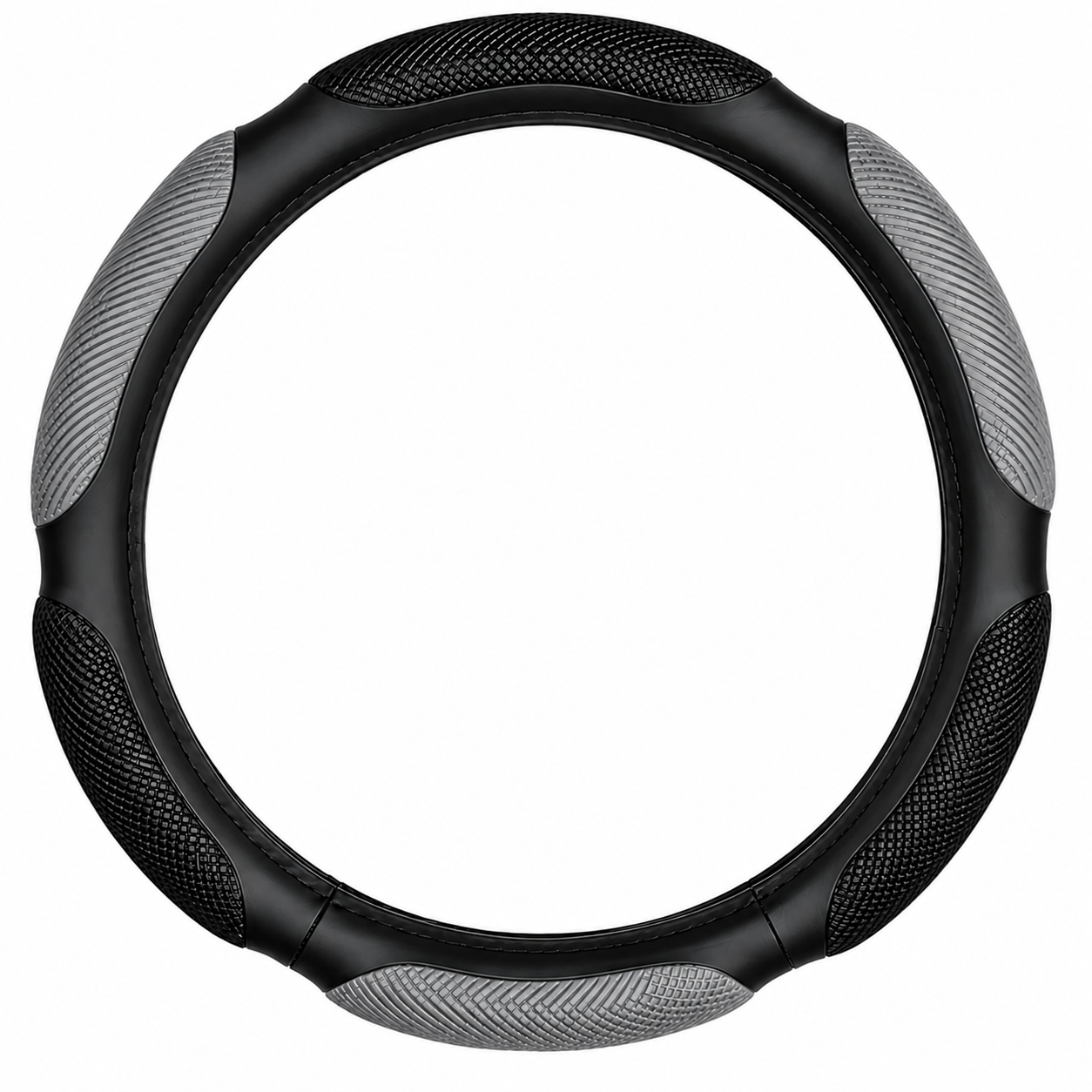 Cubre volante acolchado CAMION 45CM NEGRO/GRIS