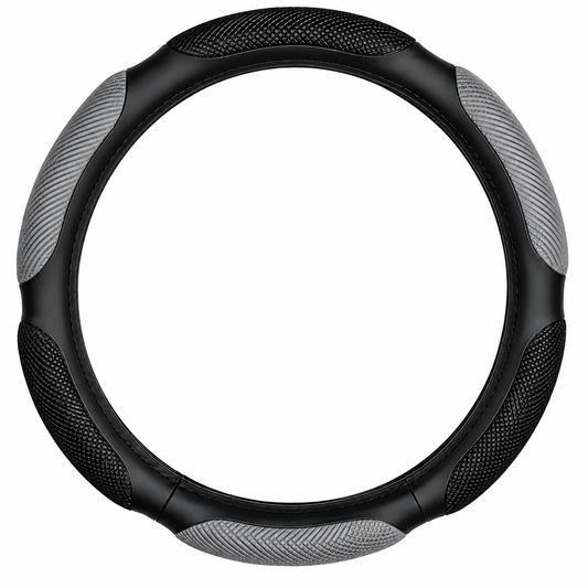 Cubre volante acolchado CAMION 45CM NEGRO/GRIS
