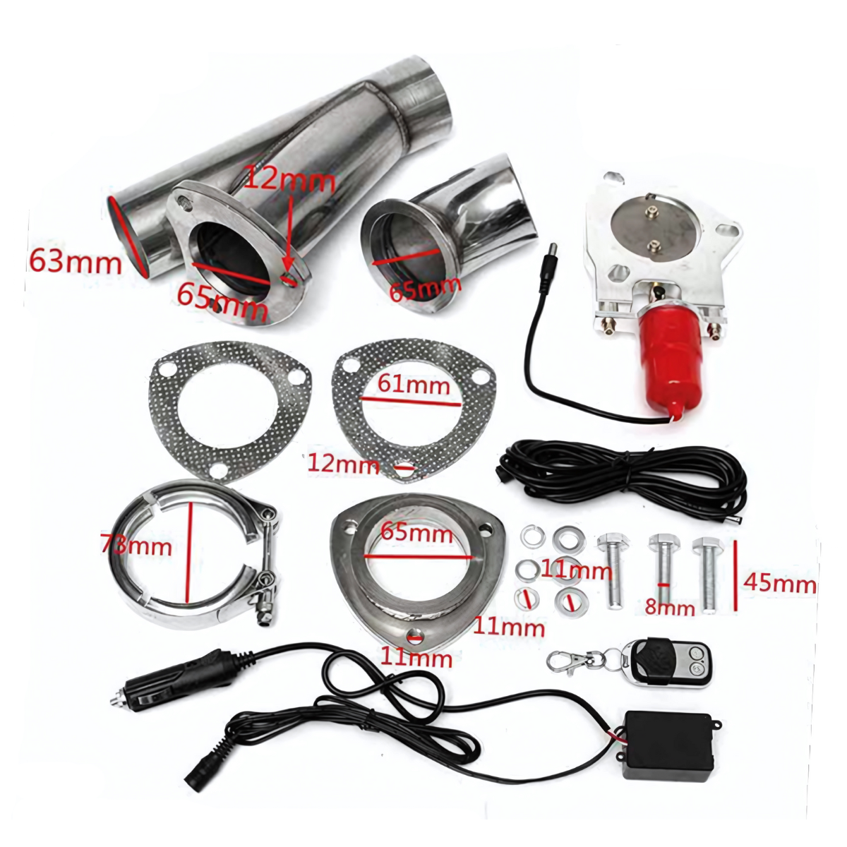 Kit De Tubo De Recorte De Escape Eléctrico 3"