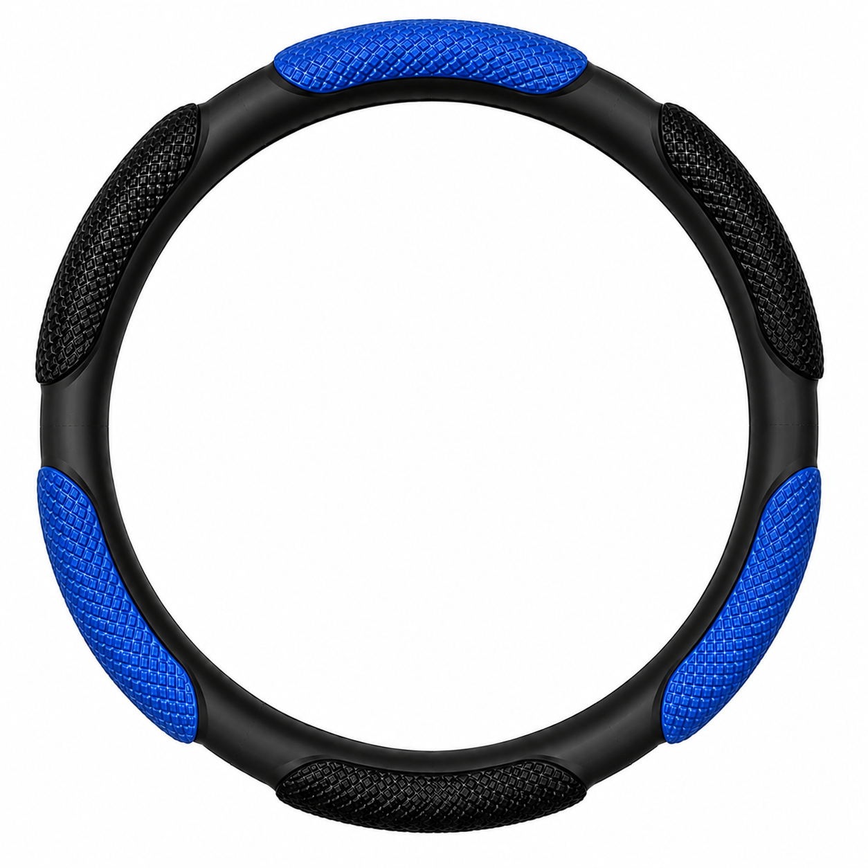 Cubre Volante Semi Cuero NEGRO-AZUL