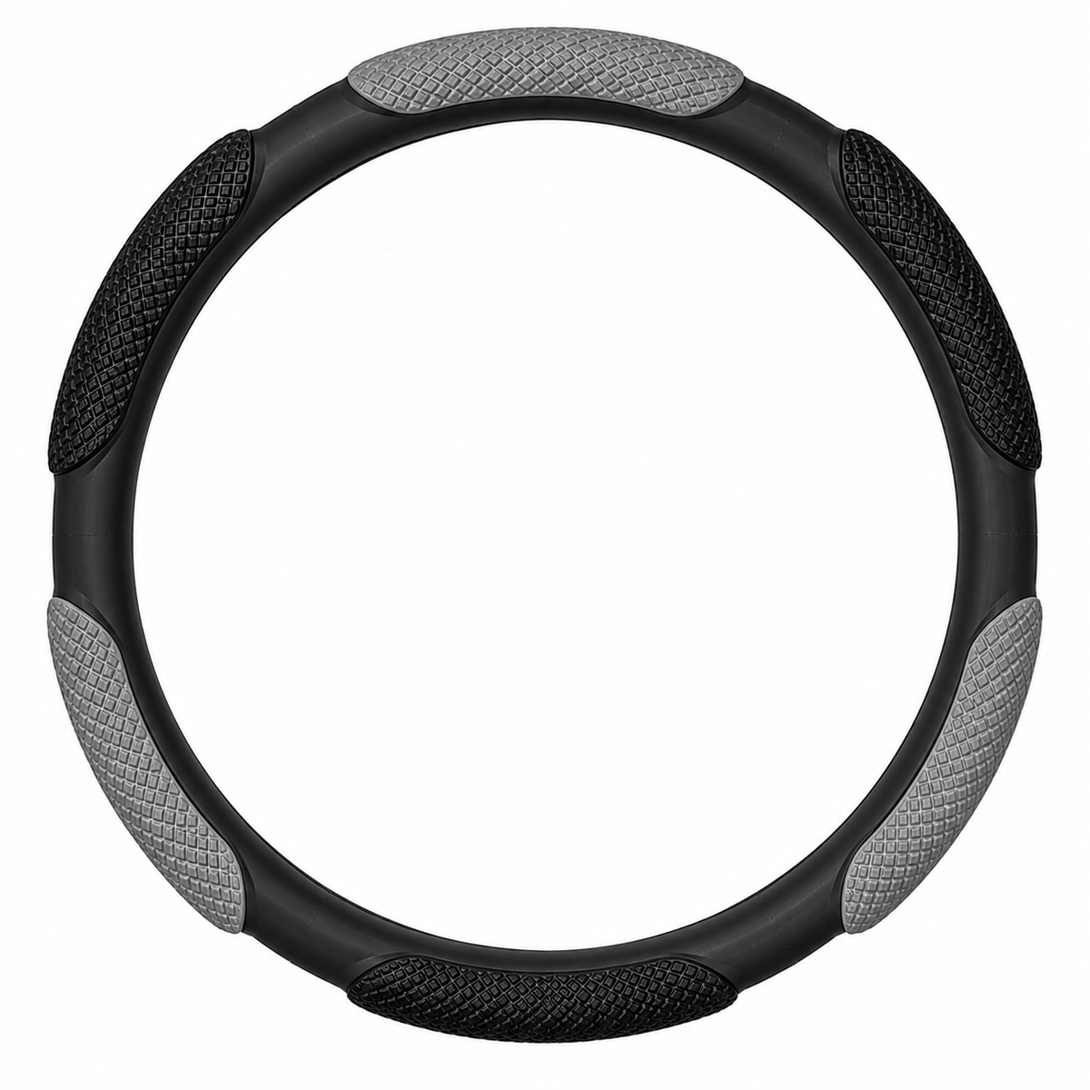 Cubre Volante Semi Cuero NEGRO-GRIS