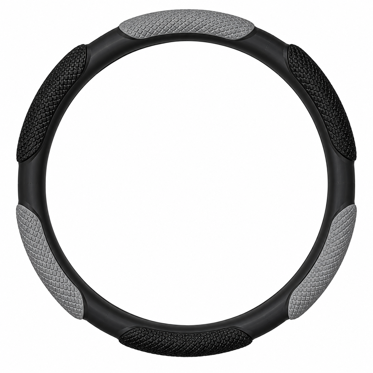 Cubre Volante Semi Cuero NEGRO-GRIS