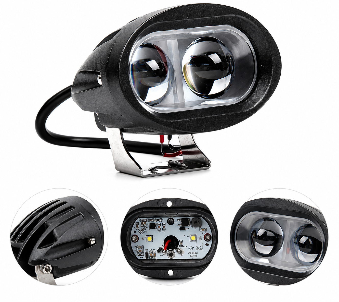 Foco Doble Lupa LED Azul