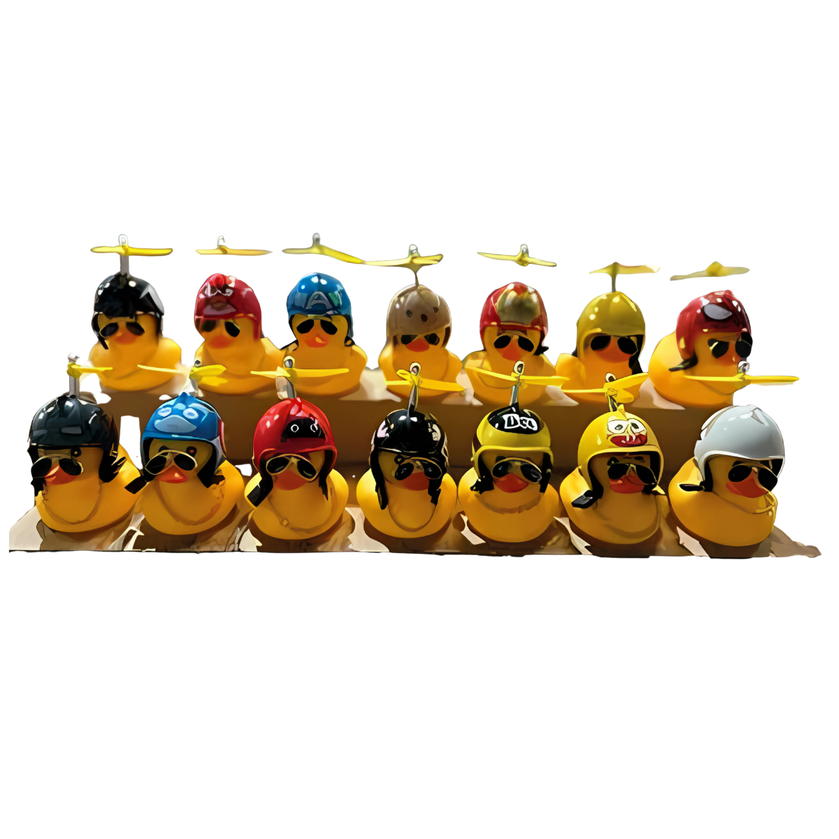 Pato de Hule con Casco Decorativo