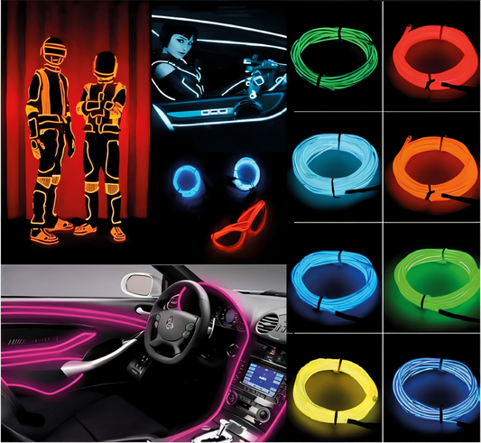 Hilo de Neon de 2 Metros Color Rojo