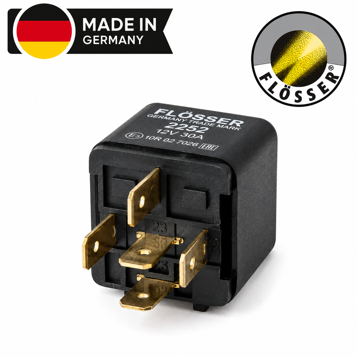 Relay 5 Patas 12V, 30A Marca Flosser