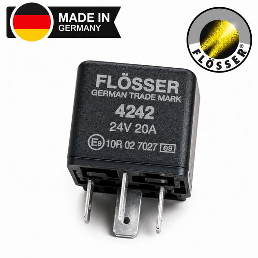 Relay 4 Patas 24V, 20A Marca Flosser