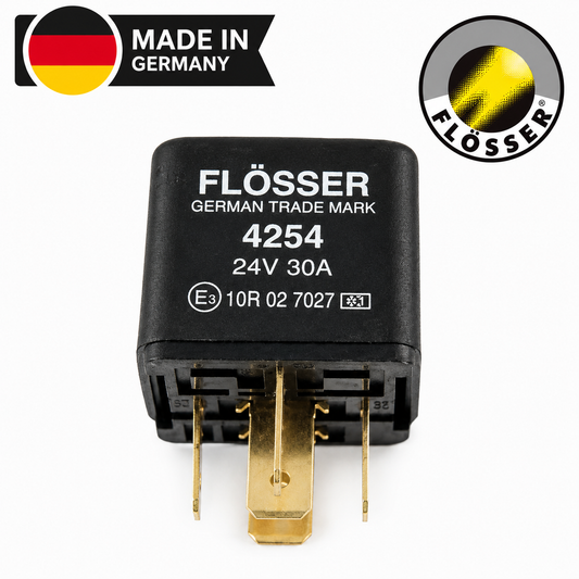 Relay 4 Patas 12V, 30A Marca Flosser