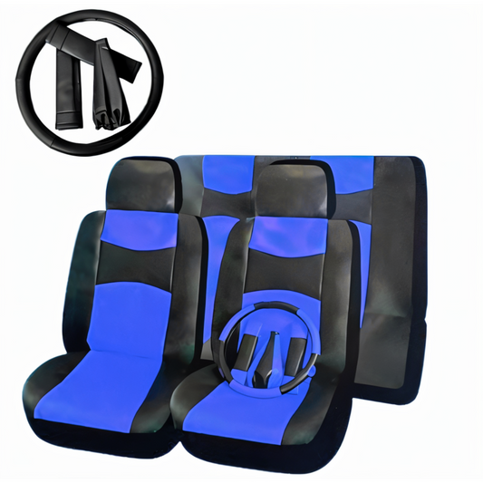 Funda Asiento Cuerina Racing Negro/Azul