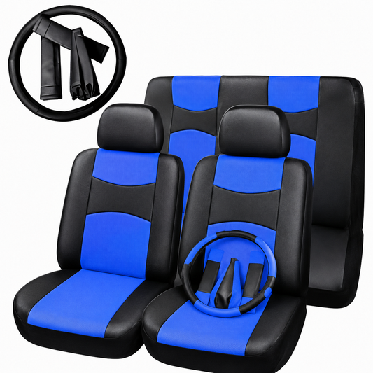 Funda Asiento Cuerina Racing Negro/Azul