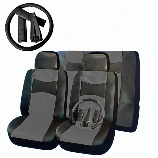 Funda Asiento Cuerina Racing Negro/Gris