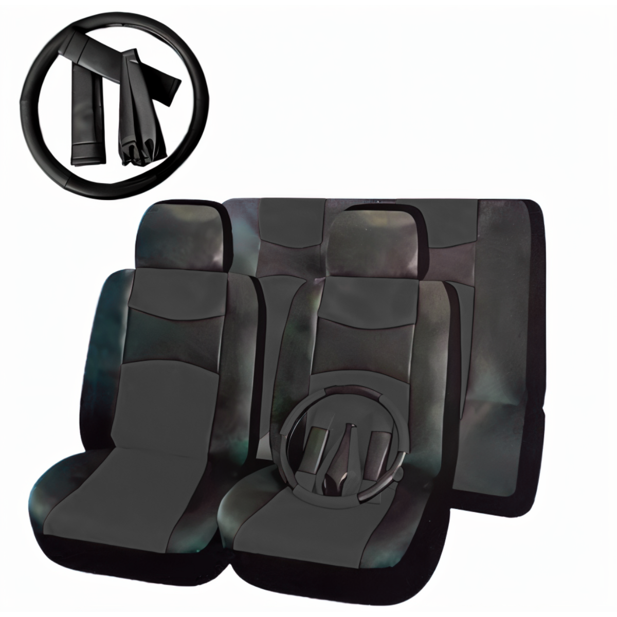 Funda Asiento Cuerina Racing Negro/Negro