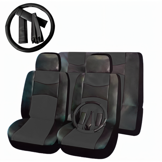 Funda Asiento Cuerina Racing Negro/Negro