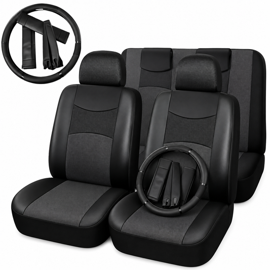 Funda Asiento Cuerina Racing Negro/Negro